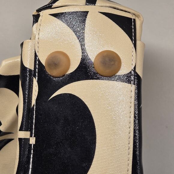 Orla Kiely Messenger Laptop Crossbody Bag in Classic Tulip Stem Black & Tan - Picture 9 of 15